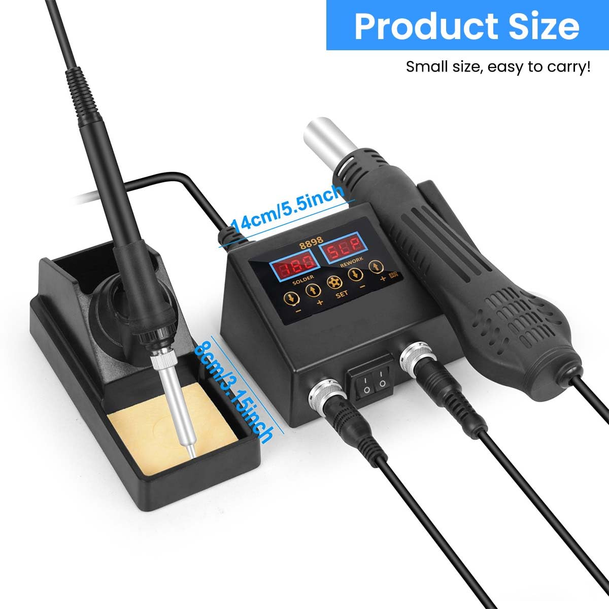 2-in-1 600W Soldering Station with LCD