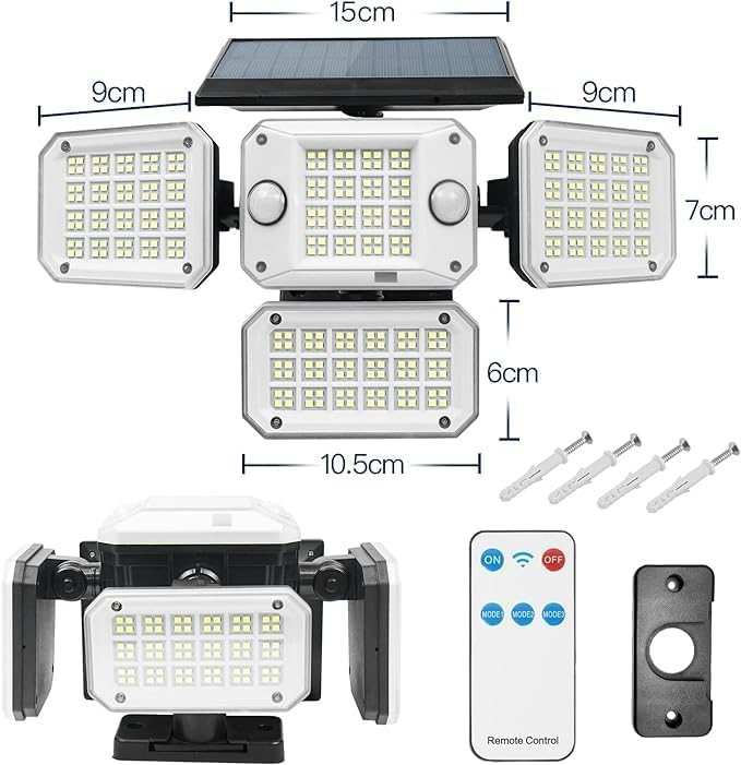 Garden Art Solar Lights 2 Motion Sensor, 4 Head