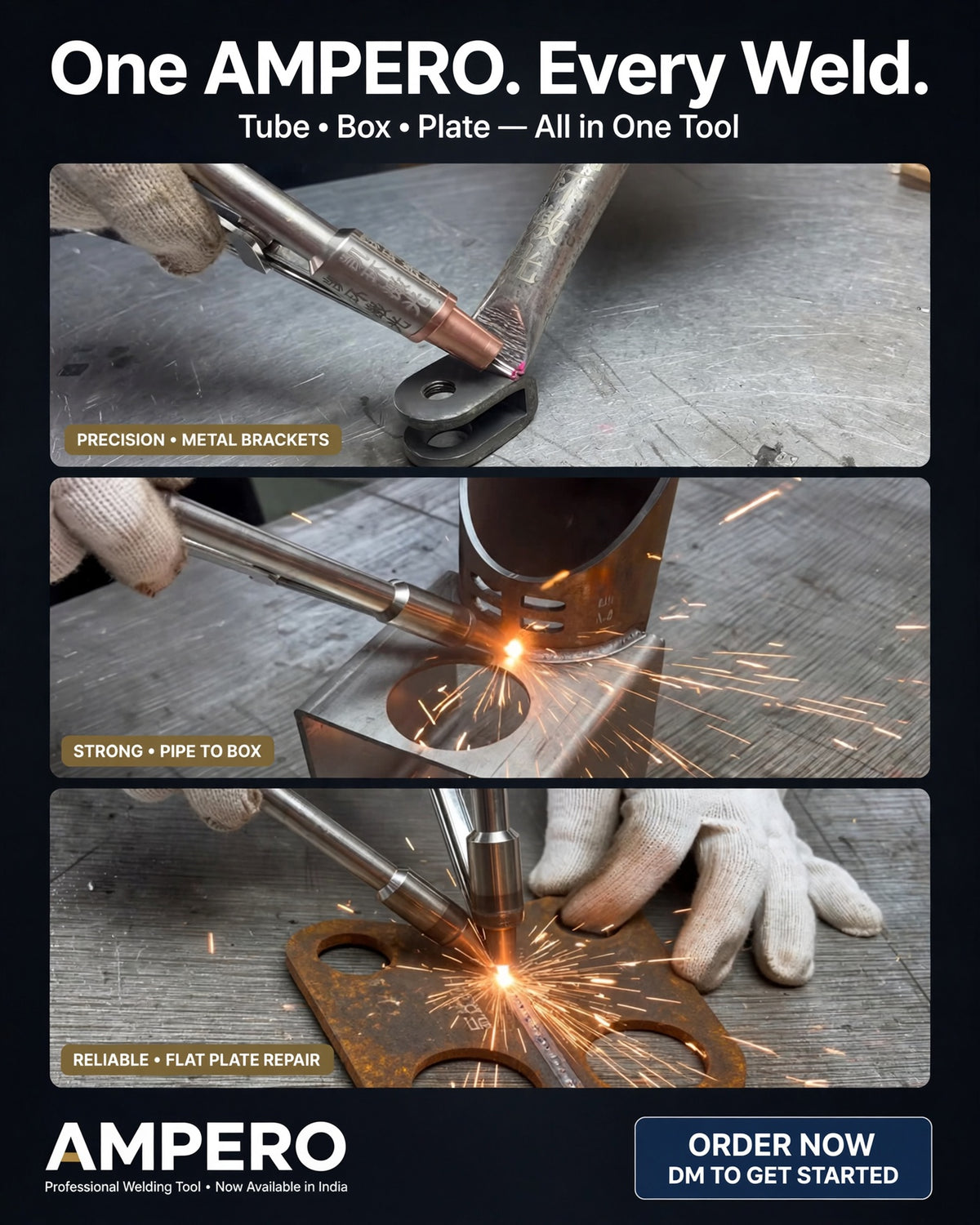 AMPERO New Auto Electric Welding Gun, For All Metal Welding Tool Set |