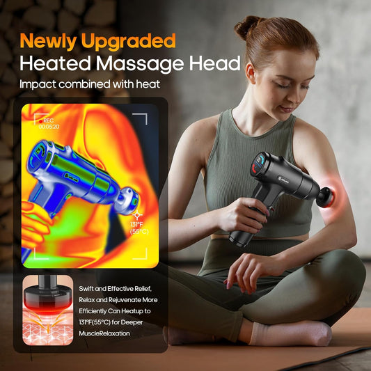 Massage Gun with Heat Deep Tissue Back Massager for Pain Relief,