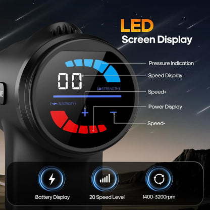 Massage Gun with Heat Deep Tissue Back Massager for Pain Relief,