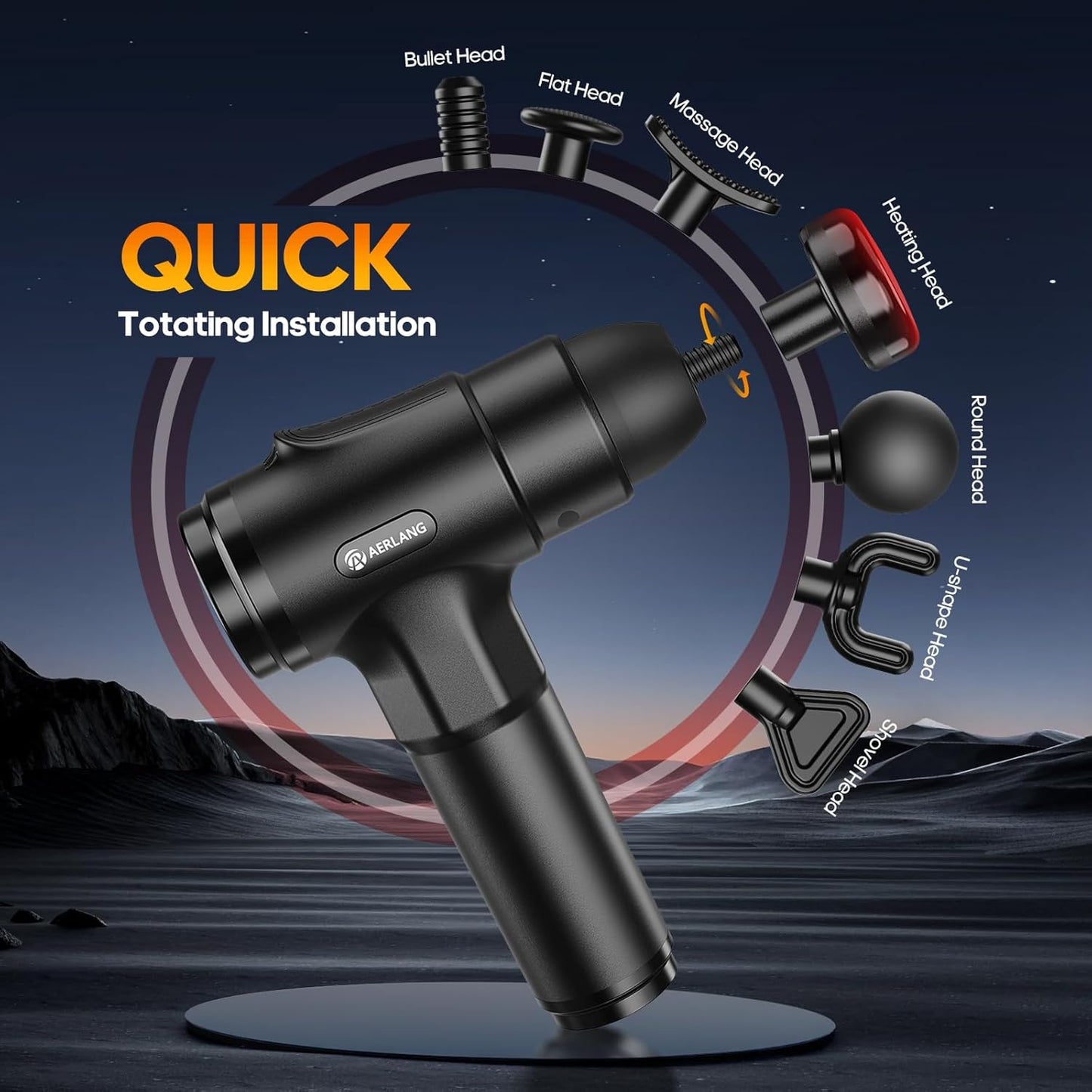 Massage Gun with Heat Deep Tissue Back Massager for Pain Relief,