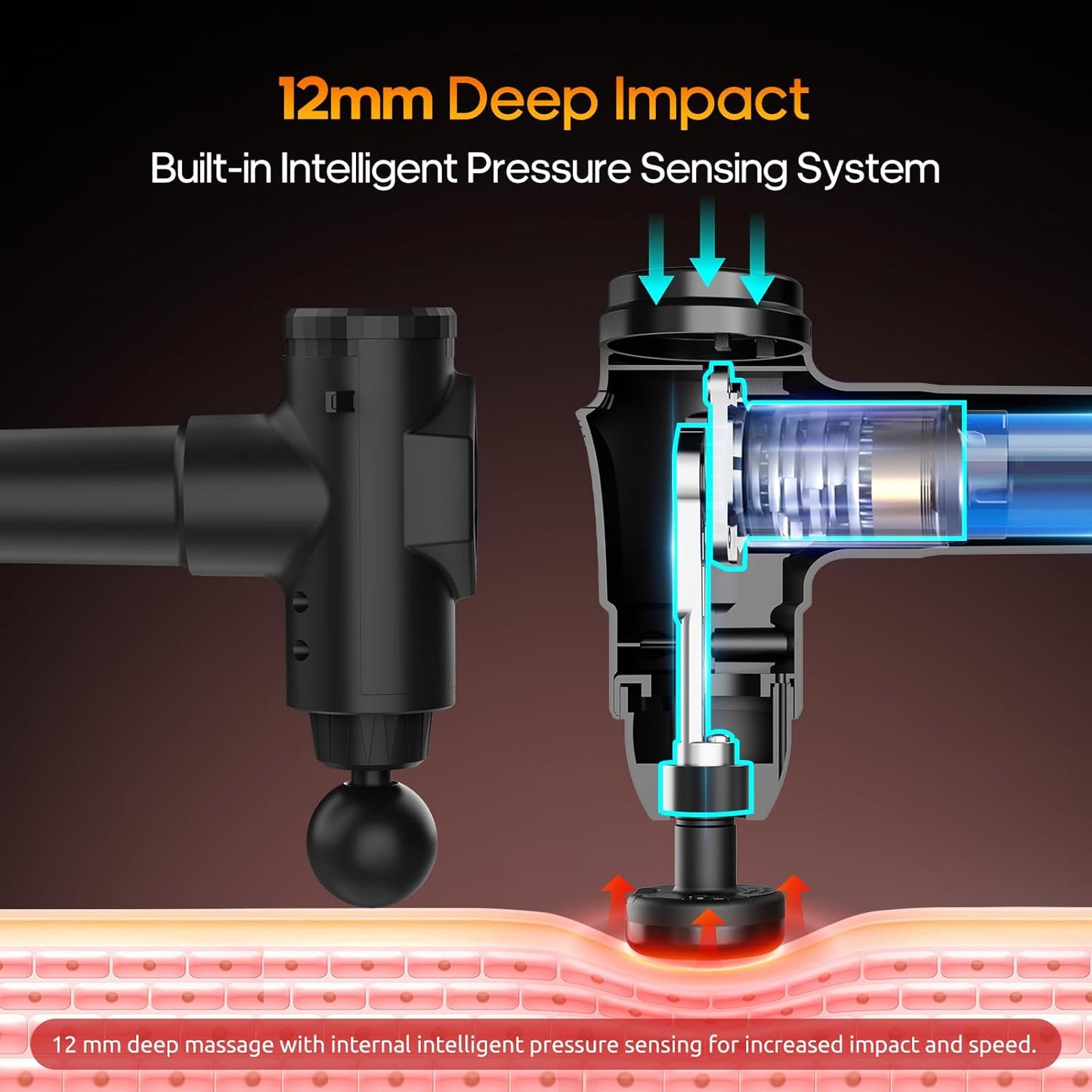 Massage Gun with Heat Deep Tissue Back Massager for Pain Relief,