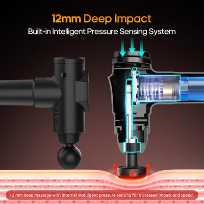 Massage Gun with Heat Deep Tissue Back Massager for Pain Relief,