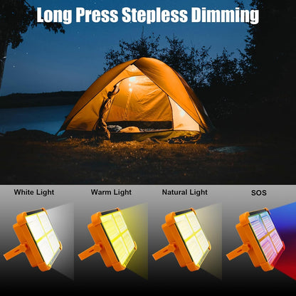 Portable LED Work Light, 1000LM Solar & USB Rechargeable,mobile charging