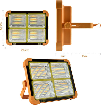 Portable LED Work Light, 1000LM Solar & USB Rechargeable,mobile charging
