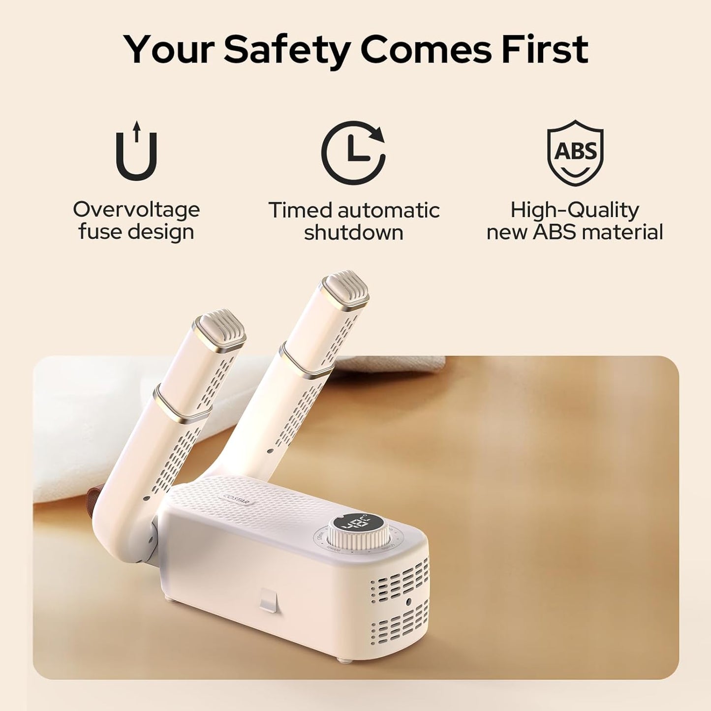 Electric Shoe Dryer and Warmer with PTC Heating, 48°C Fast Drying 360° Warm Air,
