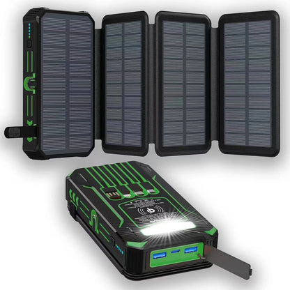 Solar Power Bank,40000mAh Charger, with Built-in USB-C Cable..