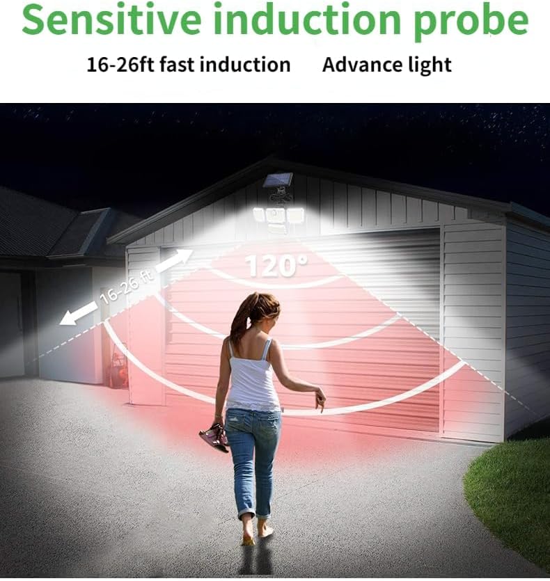 Solar Outdoor Lights 3500LM 333 LED Security Lights with Remote Control