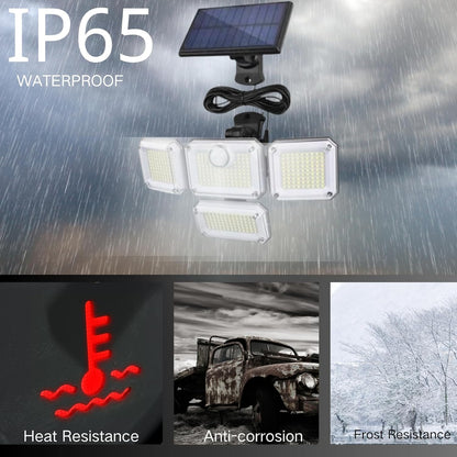 Solar Outdoor Lights 3500LM 333 LED Security Lights with Remote Control