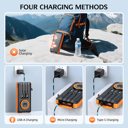Morpela Premium Solar Power Bank, 20000mAh,22.5W 3 IN 1 Magnetic Wireless Charging, with LED